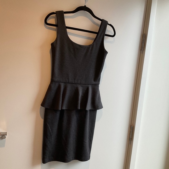 Love..ady Charcoal Gray Peplum Dress - Picture 6 of 7